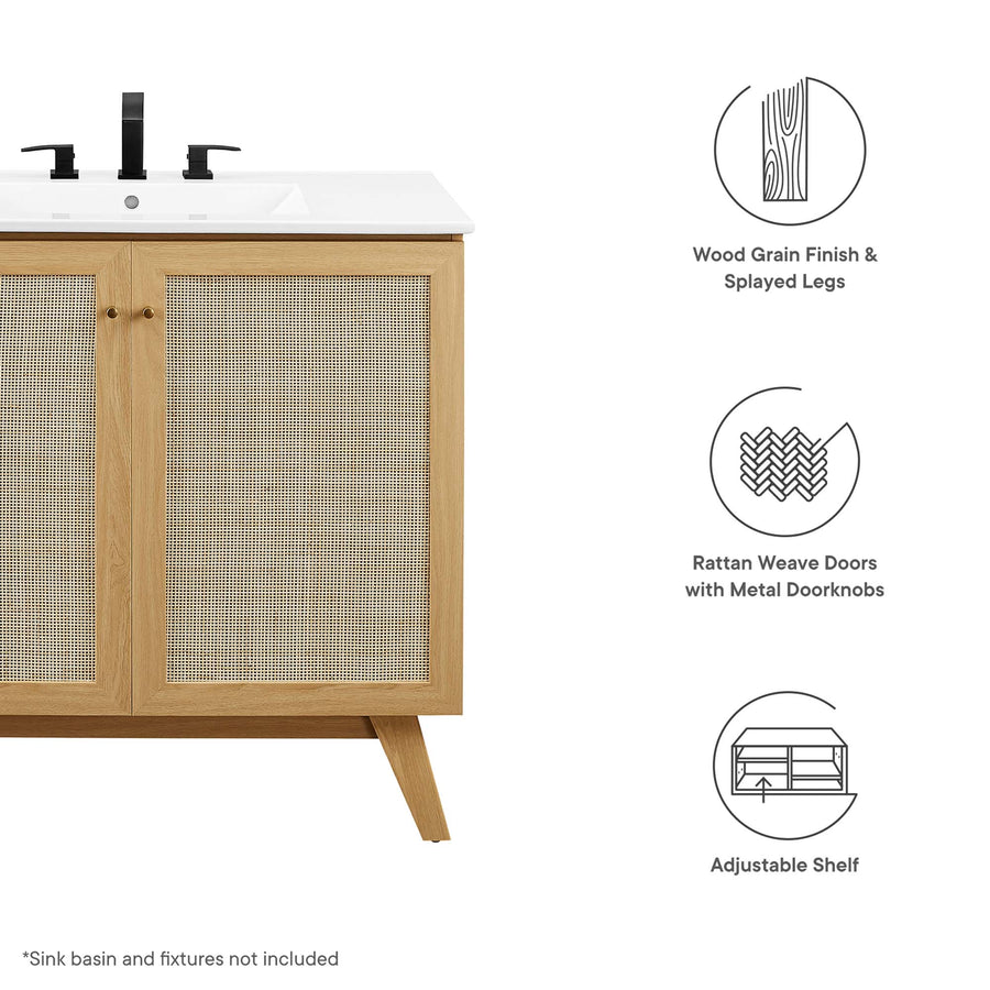 Wren 36" Bathroom Vanity Cabinet (Sink Basin Not Included) in Oak