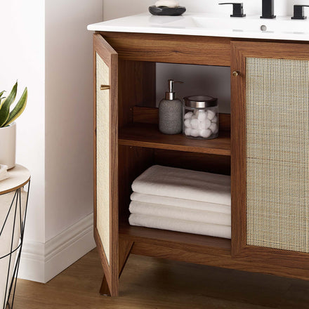 Soma 36" Bathroom Vanity Cabinet (Sink Basin Not Included) in Walnut