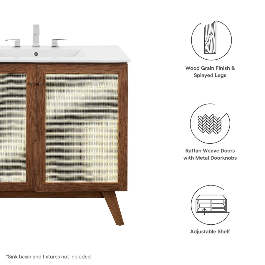 Wren 36" Bathroom Vanity Cabinet (Sink Basin Not Included) in Walnut