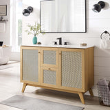 Wren 48" Single or Double Sink Compatible Bathroom Vanity Cabinet (Sink Basin Not Included) in Oak