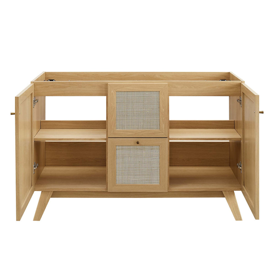 Wren 48" Single or Double Sink Compatible Bathroom Vanity Cabinet (Sink Basin Not Included) in Oak
