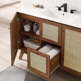 Wren 48" Single or Double Sink Compatible Bathroom Vanity Cabinet (Sink Basin Not Included) in Walnut