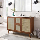 Wren 48" Single or Double Sink Compatible Bathroom Vanity Cabinet (Sink Basin Not Included) in Walnut