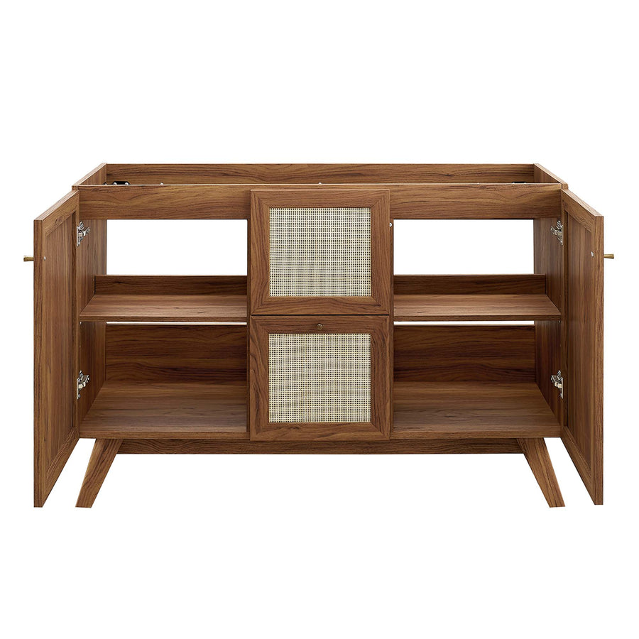 Wren 48" Single or Double Sink Compatible Bathroom Vanity Cabinet (Sink Basin Not Included) in Walnut