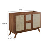 Wren 48" Single or Double Sink Compatible Bathroom Vanity Cabinet (Sink Basin Not Included) in Walnut