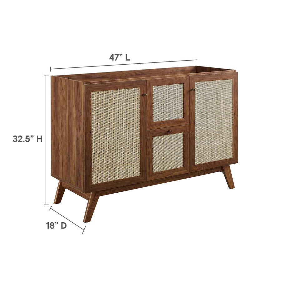Wren 48" Single or Double Sink Compatible Bathroom Vanity Cabinet (Sink Basin Not Included) in Walnut