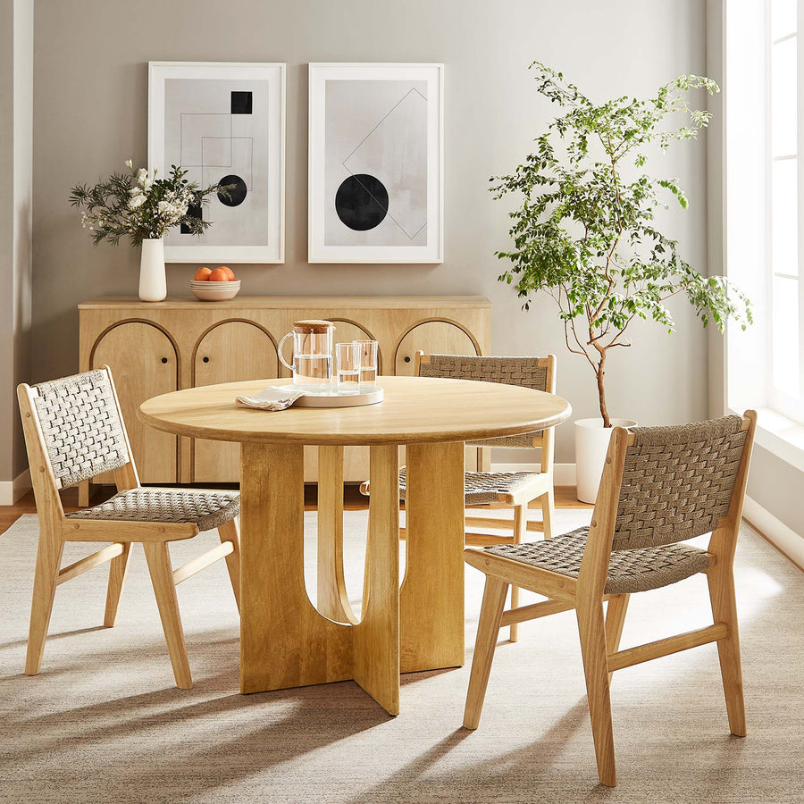 Salon Round 48" Wood Dining Table in Oak