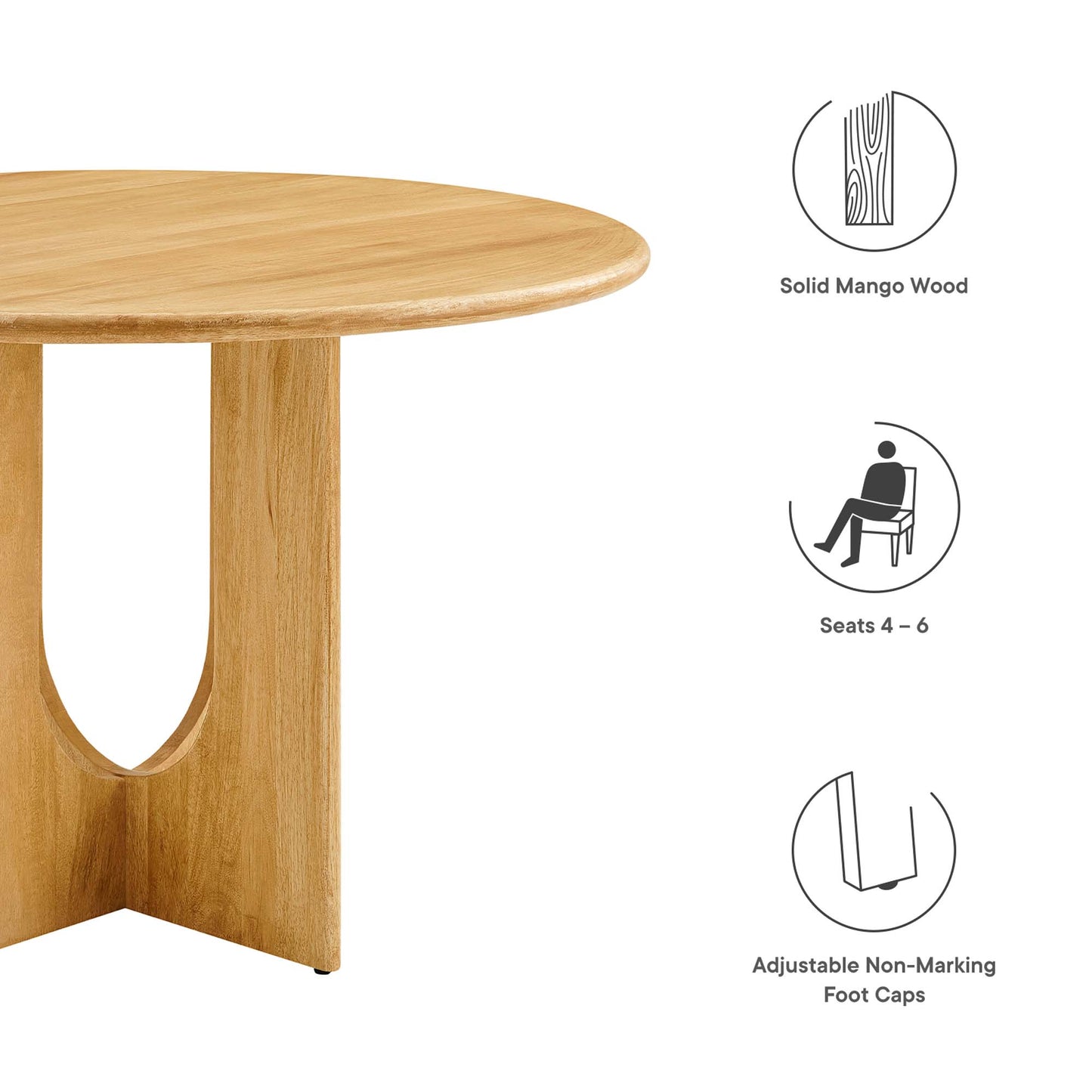 Rivian Round 48" Wood Dining Table by Furniture For America