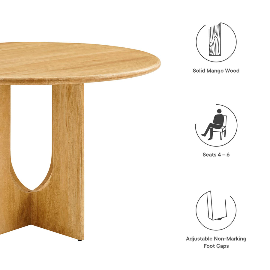 Salon Round 48" Wood Dining Table in Oak