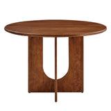 Salon Round 48" Wood Dining Table in Walnut