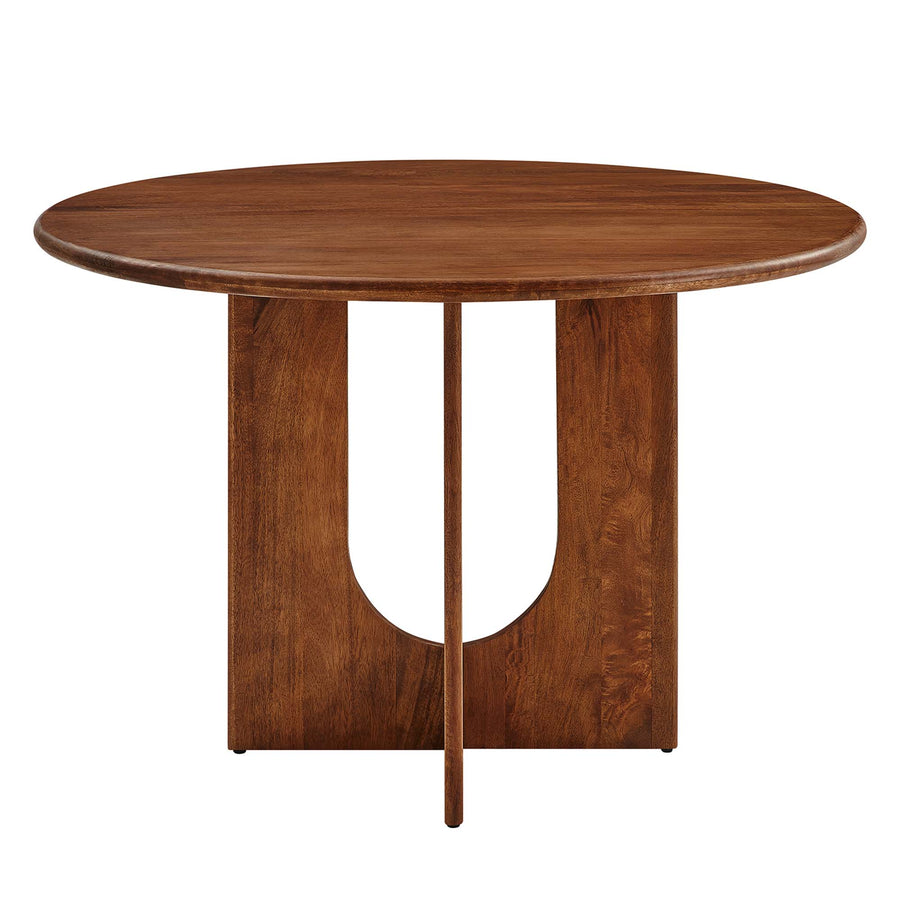 Salon Round 48" Wood Dining Table in Walnut