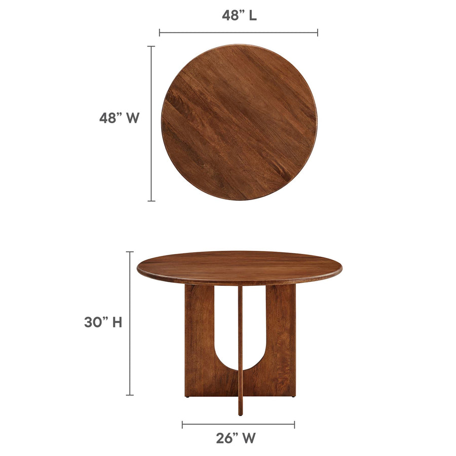 Salon Round 48" Wood Dining Table in Walnut