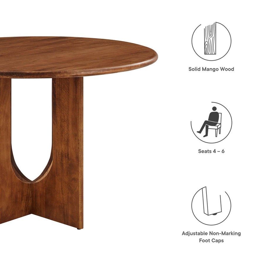 Salon Round 48" Wood Dining Table in Walnut