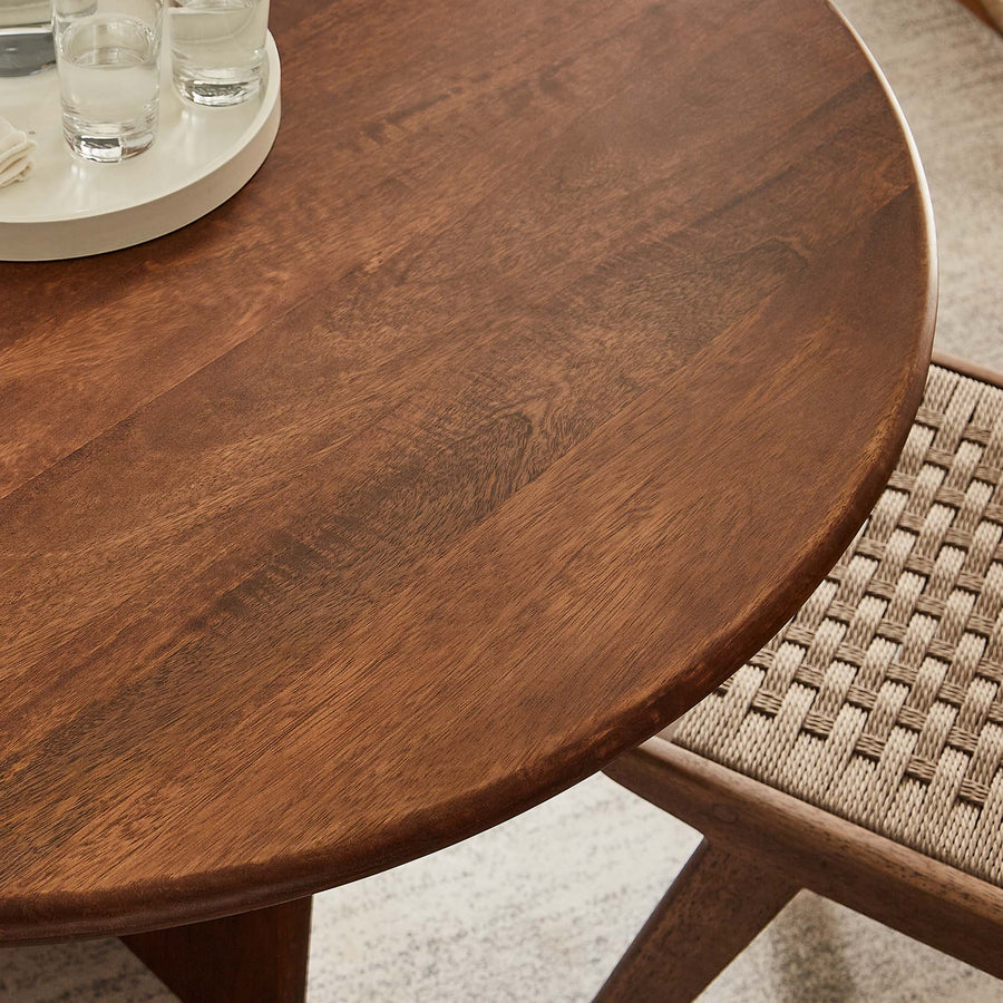 Salon Round 48" Wood Dining Table in Walnut