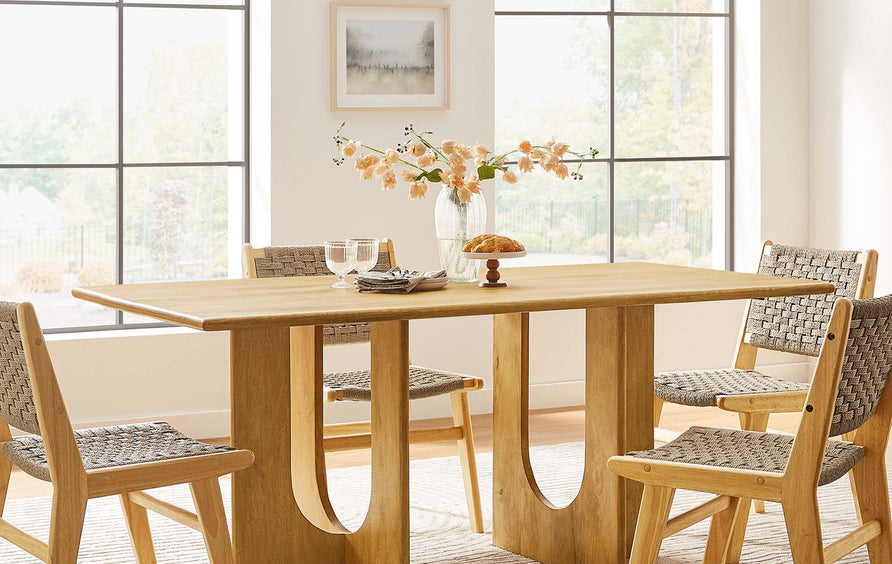 Salon Rectangular 70" Wood Dining Table in Oak