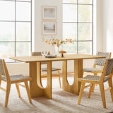 Salon Rectangular 70" Wood Dining Table in Oak