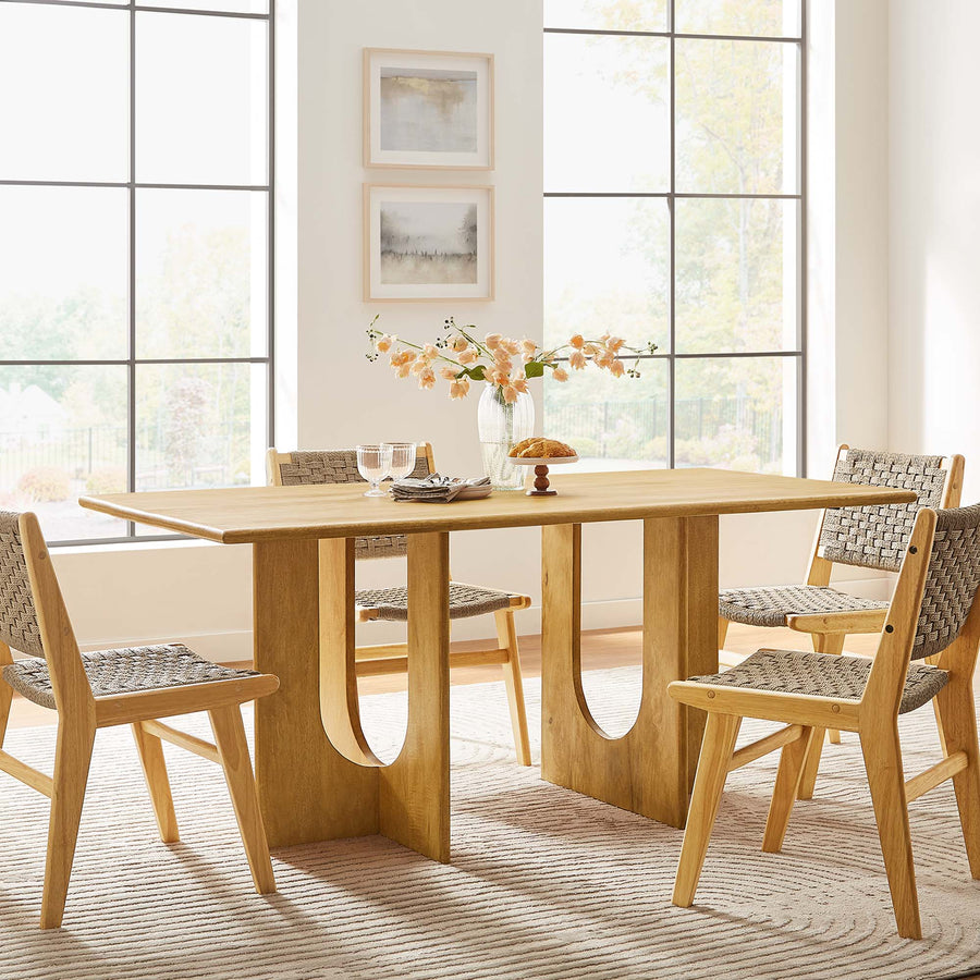 Salon Rectangular 70" Wood Dining Table in Oak