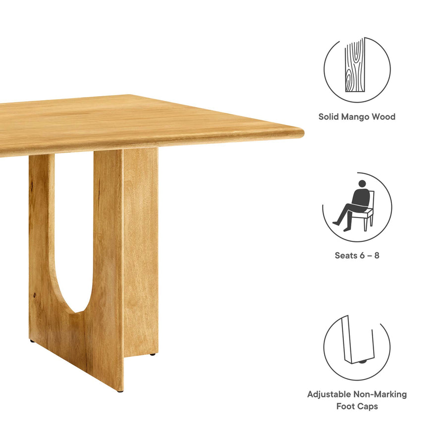 Salon Rectangular 70" Wood Dining Table in Oak