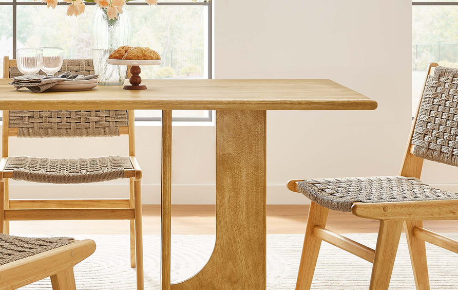 Salon Rectangular 70" Wood Dining Table in Oak