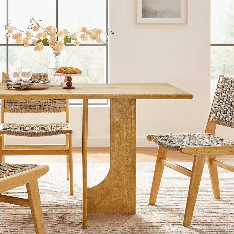 Salon Rectangular 70" Wood Dining Table in Oak