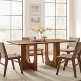 Salon Rectangular 70" Wood Dining Table in Walnut
