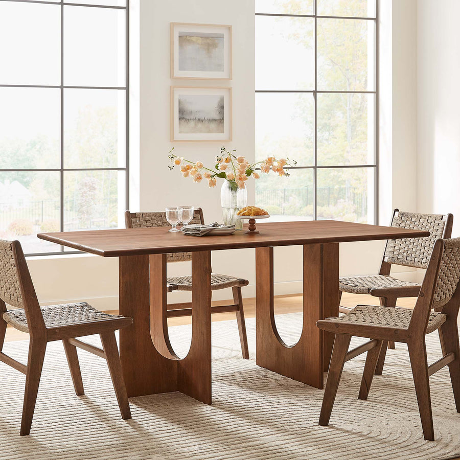 Salon Rectangular 70" Wood Dining Table in Walnut