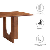 Salon Rectangular 70" Wood Dining Table in Walnut