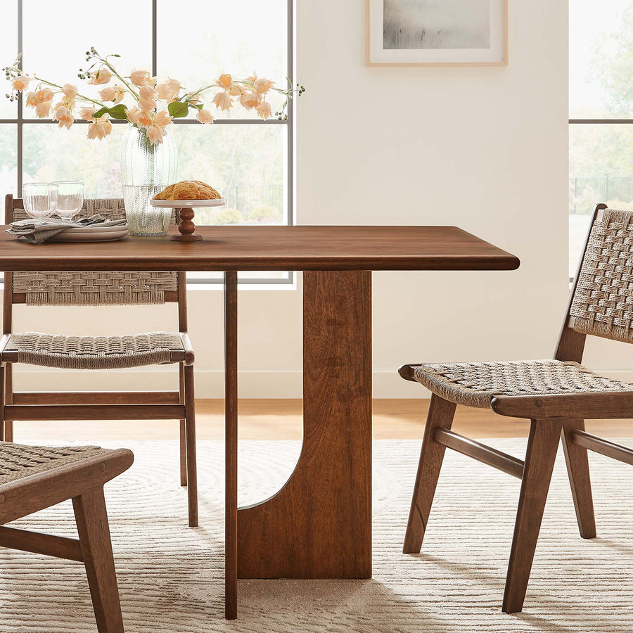 Salon Rectangular 70" Wood Dining Table in Walnut