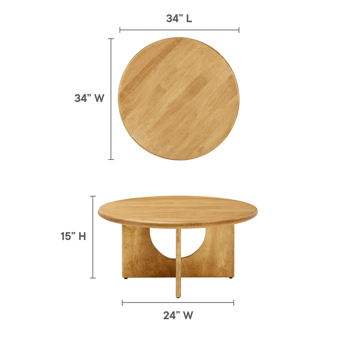 Rivian Round 34" Coffee Table by Furniture For America