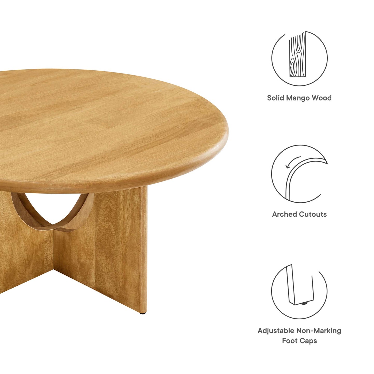 Rivian Round 34" Coffee Table by Furniture For America
