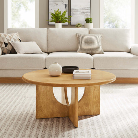 Rivian Round 34" Coffee Table in Oak