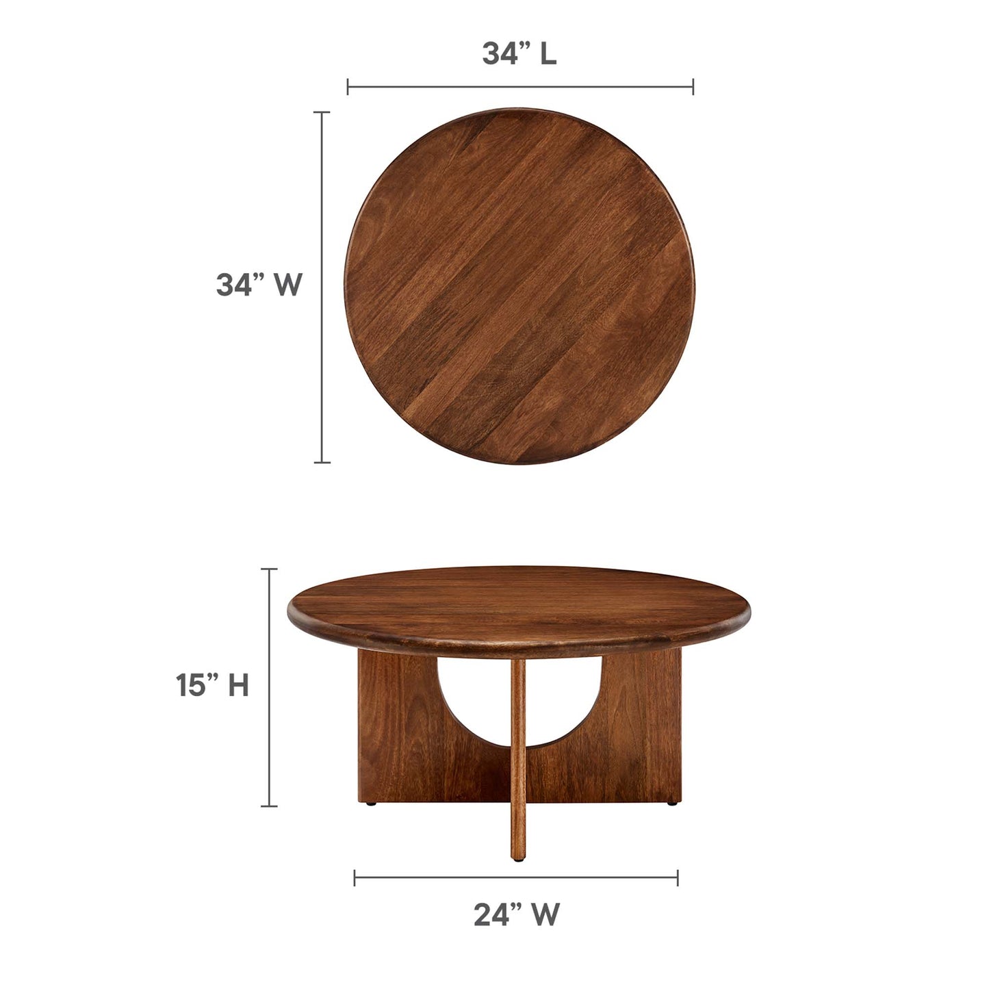 Rivian Round 34" Coffee Table by Furniture For America