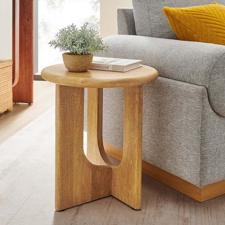 Rivian Round Side Table in Oak