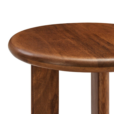 Rivian Round Side Table in Walnut