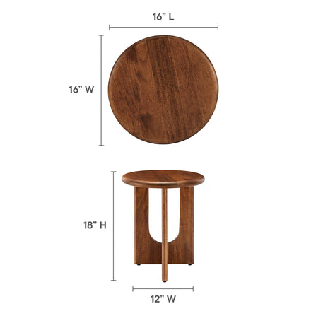 Rivian Round Side Table in Walnut