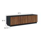 Sandalwood 63" TV Stand in Black Walnut