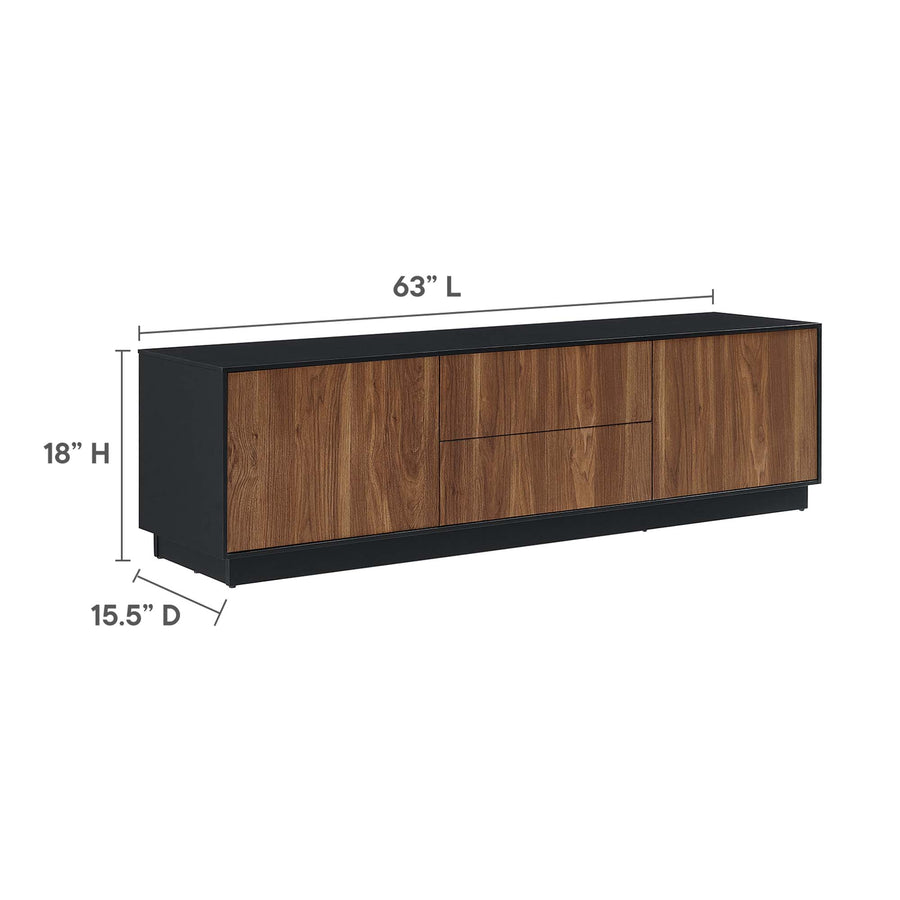 Sandalwood 63" TV Stand in Black Walnut
