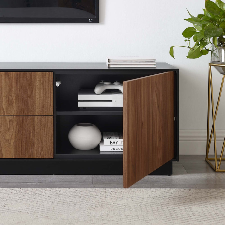 Sandalwood 63" TV Stand in Black Walnut