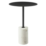 Albarracin Round Side Table in White Black