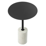 Albarracin Round Side Table in White Black