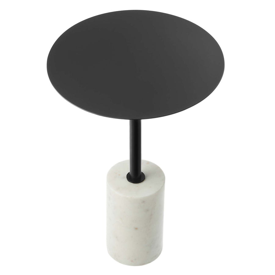 Albarracin Round Side Table in White Black