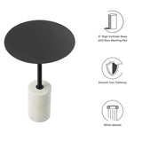 Albarracin Round Side Table in White Black