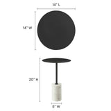Albarracin Round Side Table in White Black