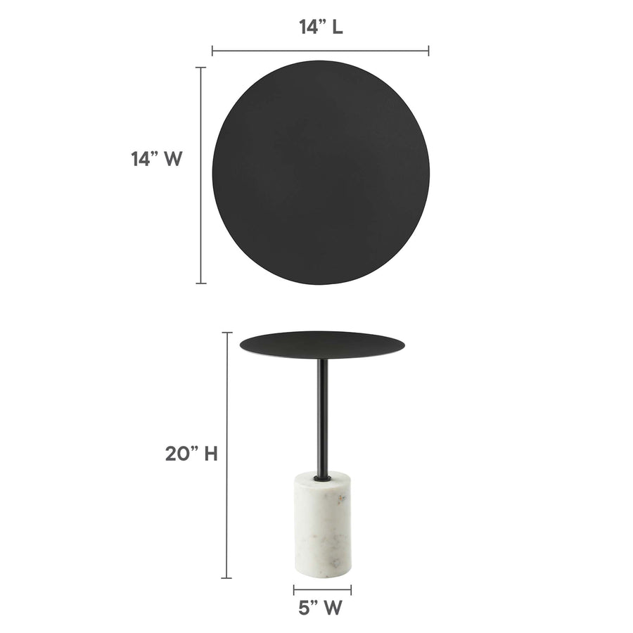 Albarracin Round Side Table in White Black