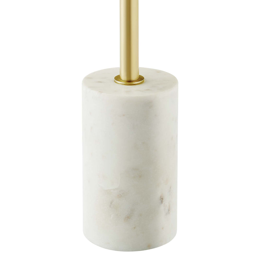 Albarracin Round Side Table in White Brass