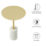 Albarracin Round Side Table in White Brass