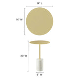 Albarracin Round Side Table in White Brass