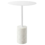 Albarracin Round Side Table in White White