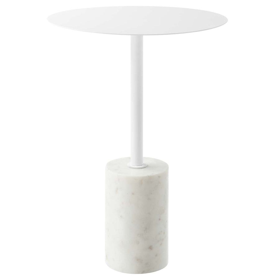 Albarracin Round Side Table in White White