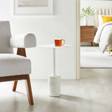 Albarracin Round Side Table in White White